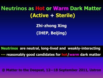 Neutrinos as Hot or Warm Dark Matter (Active + Sterile)