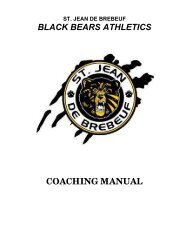 black bears athletics coaching manual - St Jean de Brebeuf - the ...