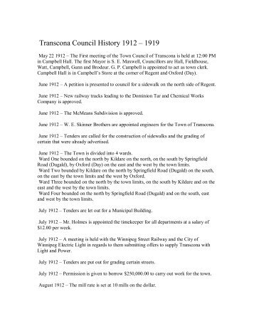 Transcona Council History 1912 - Miles MacDonell Collegiate ...