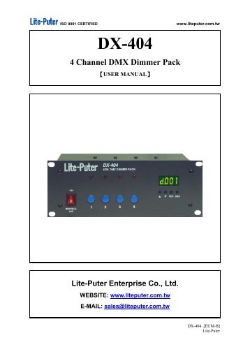 PD-DX404 Manual - Techni-Lux