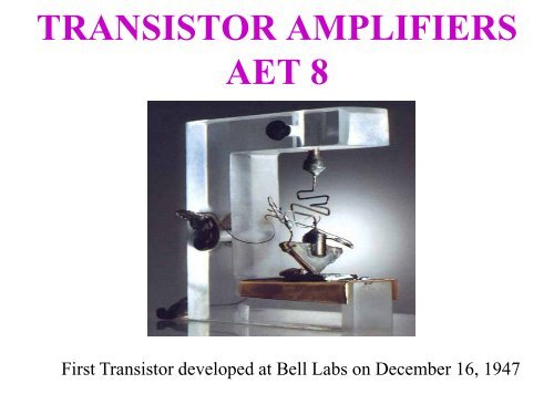 Transistor amplifiers aet 8 - NCATT