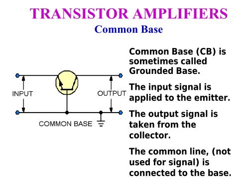 Transistor amplifiers aet 8 - NCATT