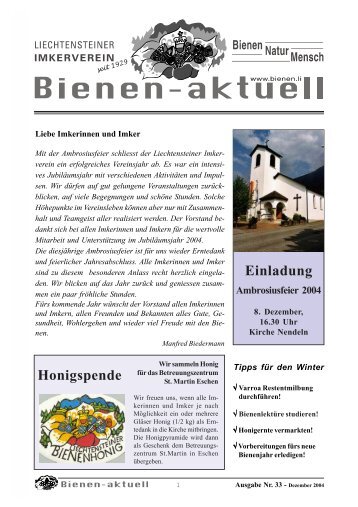 Bienen-aktuell Nr. 33 - Liechtensteiner Imkerverein