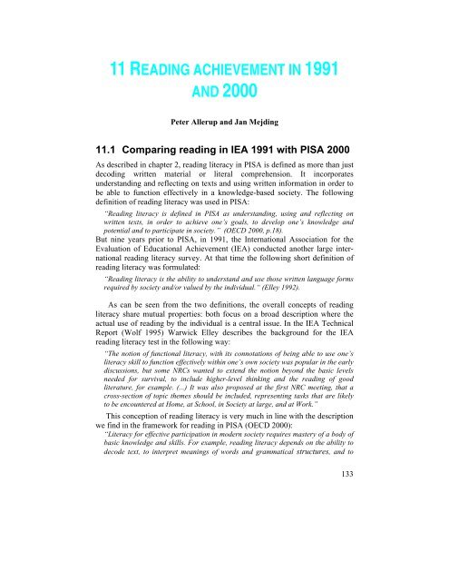 11READING ACHIEVEMENT IN 1991 AND 2000 - Pisa