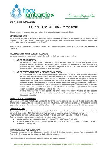 gironi coppa lombardia femminile 2012/2013 - FIPAV - Comitato ...