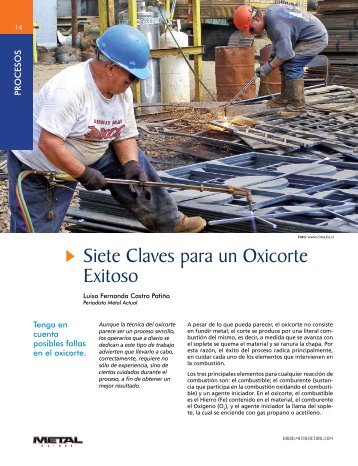 Siete Claves para un Oxicorte Exitoso (1043Kb) - Revista Metal Actual