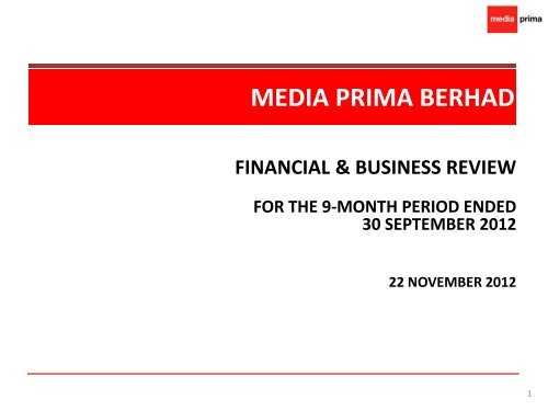 Financial & Business Review - Media Prima Berhad