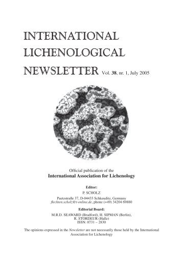 NEWS - International Association for Lichenology