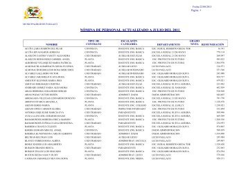 Planilla sueldos EducaciÃ³n mes de Julio - Ilustre Municipalidad de ...