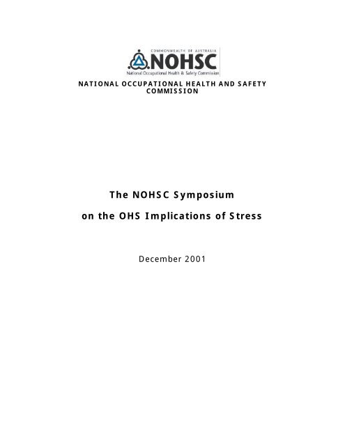 NOHSC Symposium on the OHS Implications of Stress - Safe Work ...