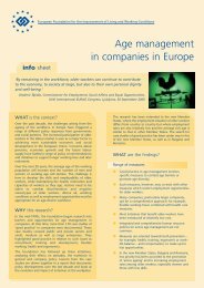 Age management in companies in Europe - Eurofound