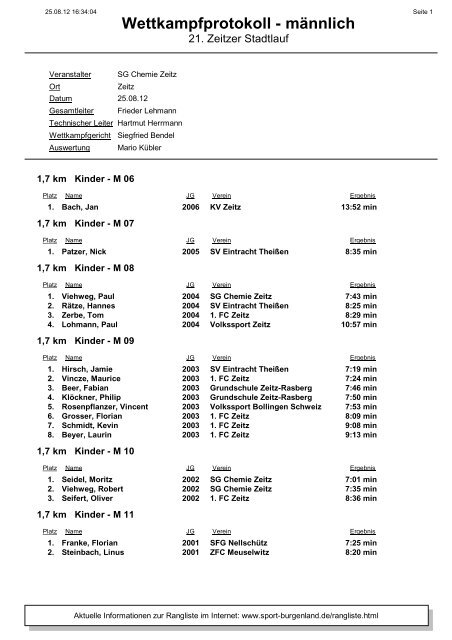Wettkampfprotokoll - männlich