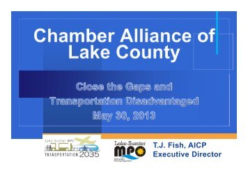 T.J. Fish, AICP Executive Director - Lake County Chamber Alliance