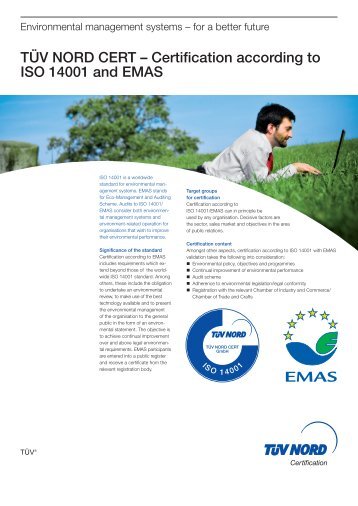 Certification according to ISO 14001 - tüv nord  group