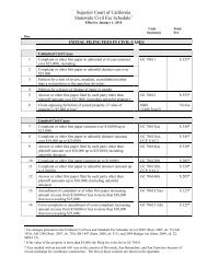 Superior Court of California Statewide Civil Fee Schedule