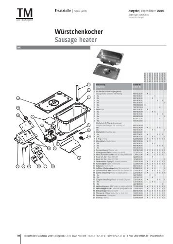 Würstchenkocher Sausage heater - TM Technischer Gerätebau