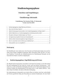 Studieneingangsphase - FakultÃ¤tentag Informatik