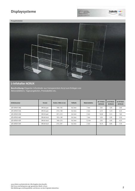 Displaysysteme - THELEN-WERBETECHNIK