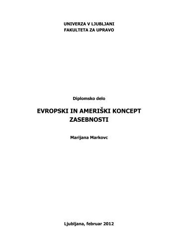 evropski in ameriški koncept zasebnosti - Fakulteta za upravo ...