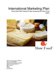 9 Intended positioning of Dutch Raw Milk cheese - Slow Food ...