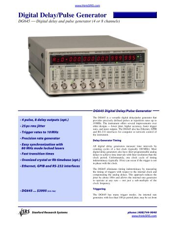 Digital Delay/Pulse Generator - TR instruments