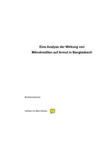 (2011) Eine Analyse der Wirkung von Mikrokrediten auf Armut in ...