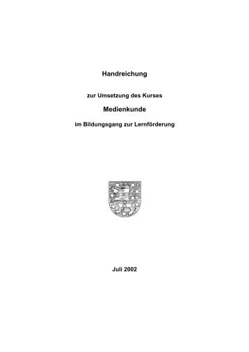 Handreichung Medienkunde - Thüringer Schulportal