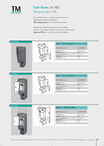 Cool Boxes for VDL Neveras para VDL - TM Technischer Gerätebau
