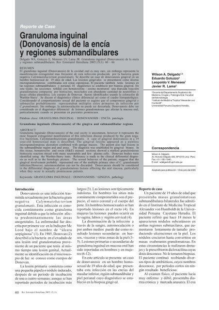 Granuloma inguinal (Donovanosis) - Universidad Peruana ...