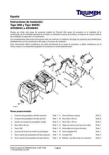 A9900550 - Pannier Kit_ES.fm - Triumph Instructions.com
