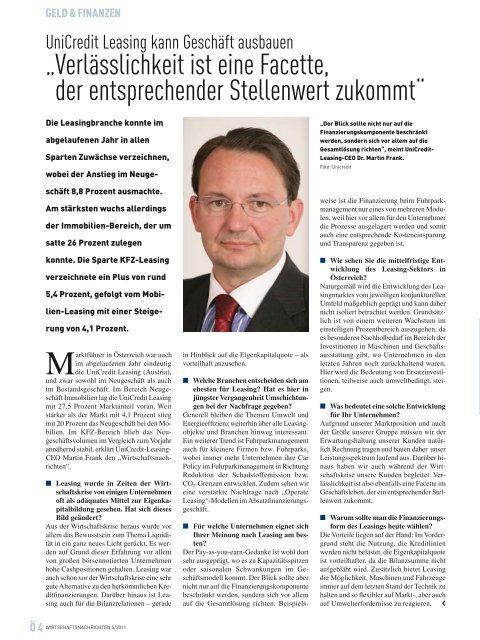 Ausgabe 05/2011 Wirtschaftsnachrichten SÃƒÂ¼d