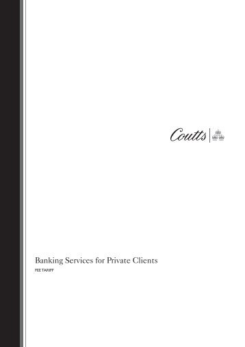 Private Client Fee Tariff - Coutts