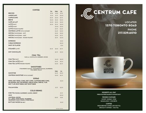 217.529.6010 centrum cafe - Capital City Menus