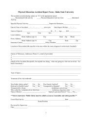 Physical Education Accident Report Form Idaho State University