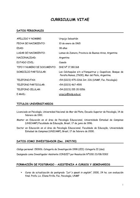 CURRICULUM VITAE