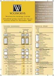 266307 Woolworths Interims - woolworths holdings limited