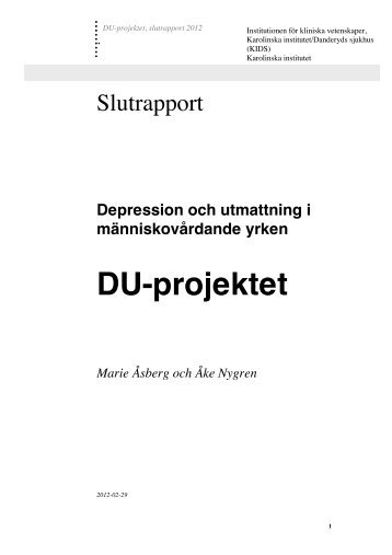 Depression och utmattning i mÃ¤nniskovÃ¥rdande yrken ... - Suntliv.nu