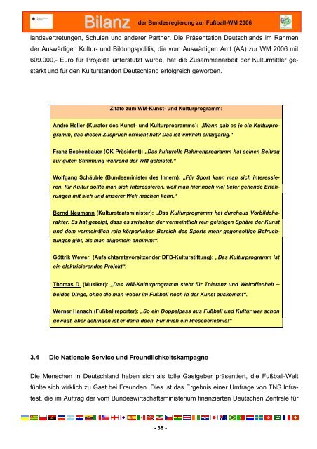 Die Welt war zu Gast bei Freunden - Bilanz der Bundesregierung ...