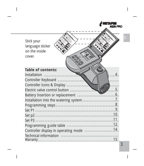 E 2 AQUA PRO Irrigation