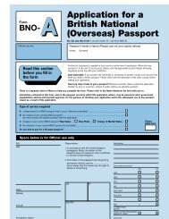 BNO-A form - Travel Document