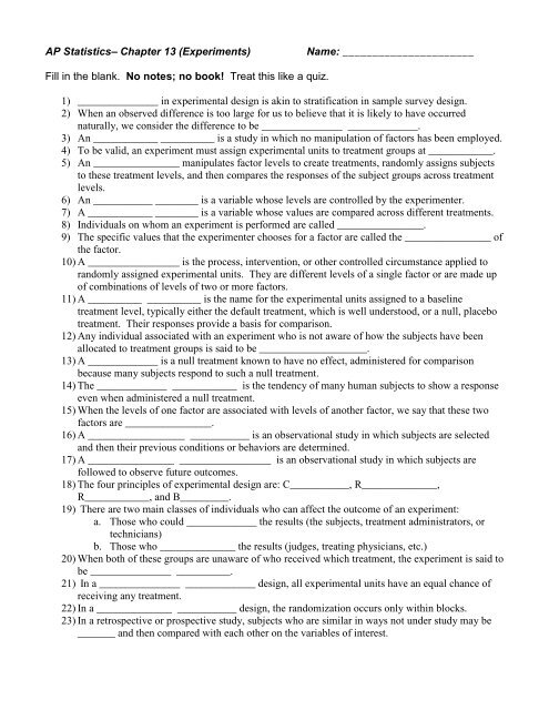 Chapter 13 Worksheet