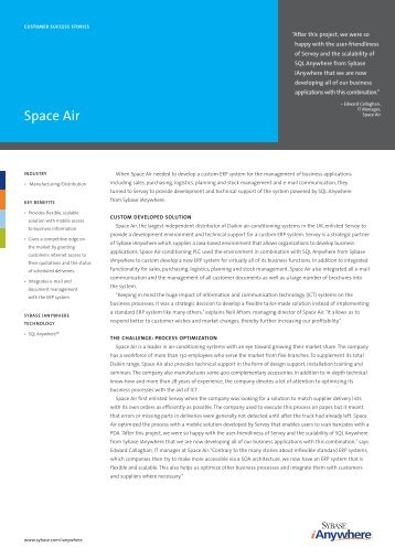 Space Air - Customer Success Story - Servoy