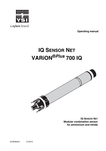 YSI IQ SensorNet VARiON Plus Sensor Manual - YSI.com