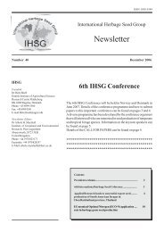 6th IHSG Conference - International Herbage Seed Group