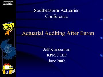 Actuarial Auditing After Enron - Actuary.com