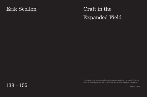 Craft in the Expanded Field 138 â 155 Erik Scollon