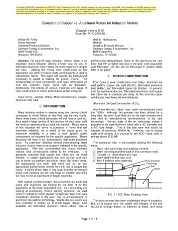 Selection of Copper vs. Aluminum Rotors for Induction ... - Siemens