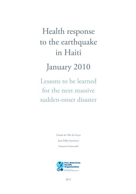 Health response to the earthquake in Haiti, January 2010