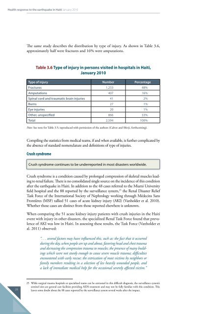 Health response to the earthquake in Haiti, January 2010