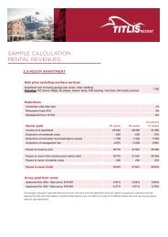 Sample calculation of rental income - Titlis Resort